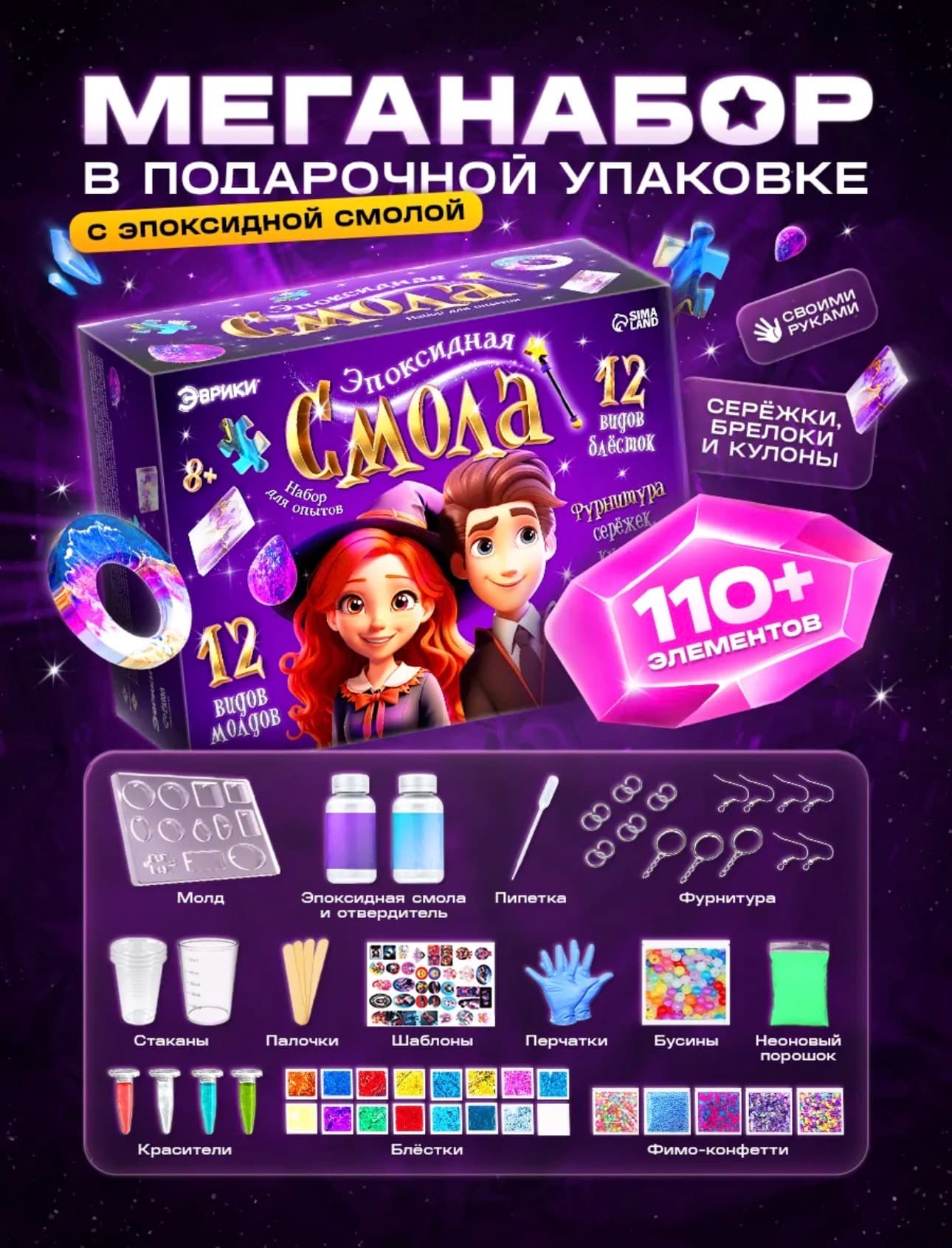 Набор эпоксидная смола, цвет Фиолетовый